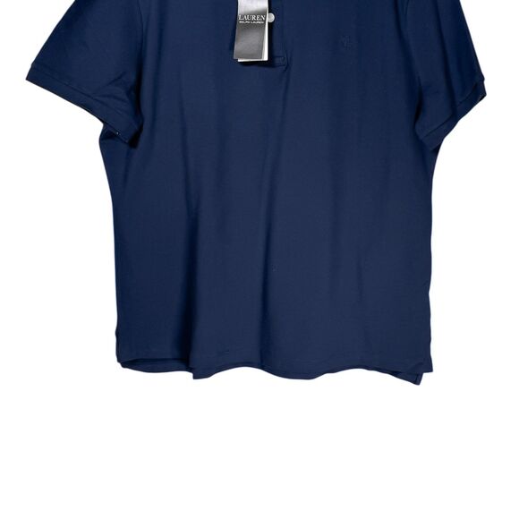Ralph Lauren Women's Polo Shirt Navy Blue Stretch Short Sleeve Golf Blouse L NWT - Picture 6 of 8